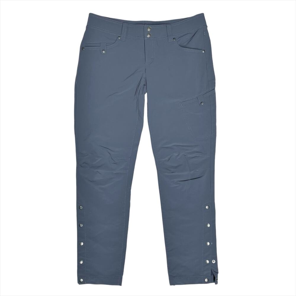 ATHLETA Dipper Graphite Gray Nylon Hiking/Utility Pants w/ Snap Legs Size 4P